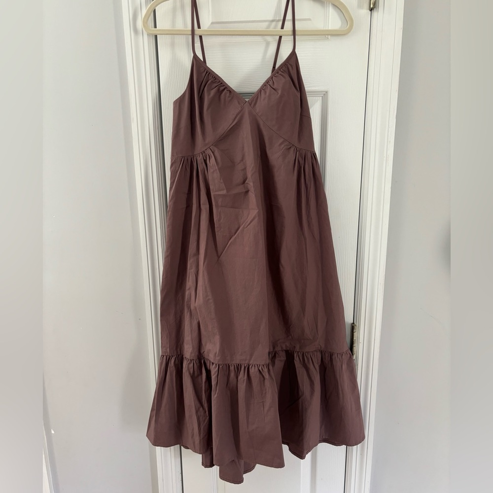 Gap V neck thin strap 100% cotton midi dress